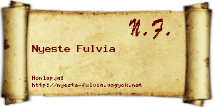 Nyeste Fulvia névjegykártya